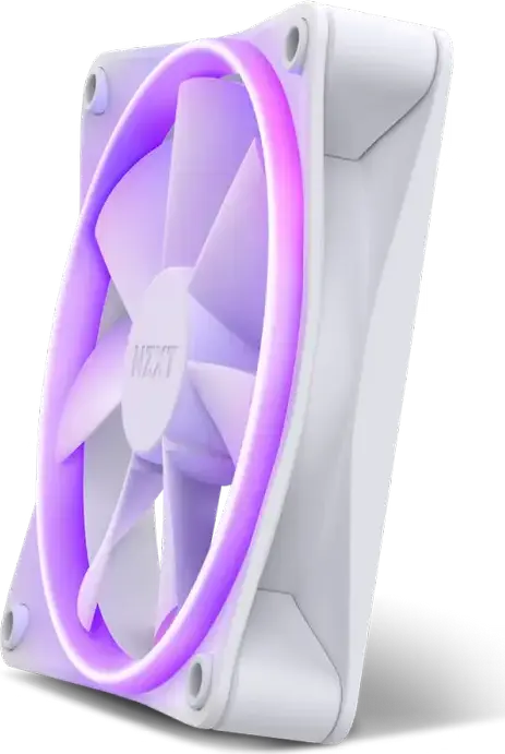 Корпусный вентилятор NZXT F120 RGB RF-C12SF-W1 Белый, 120мм PWM с гидродинамическим подшипником, 500-1800 RPM, 78.86 CFM, 4-pin RGB, антивибрационные уголки
