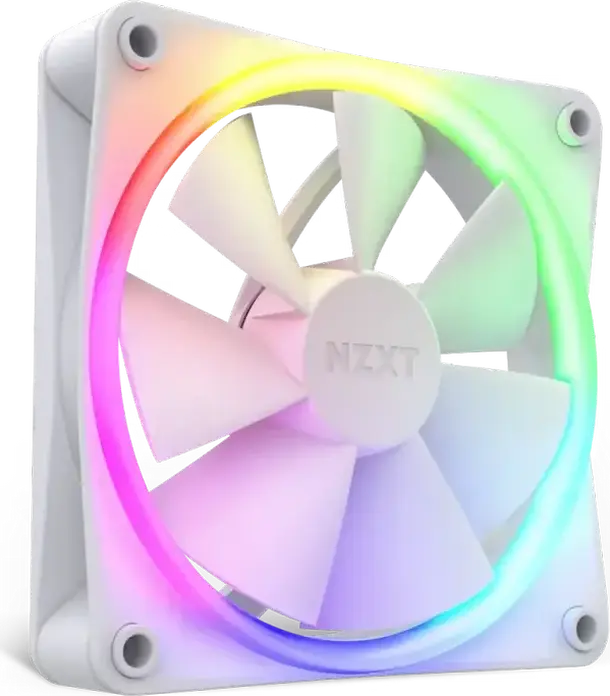Корпусный вентилятор NZXT F120 RGB RF-C12SF-W1 Белый, 120мм PWM с гидродинамическим подшипником, 500-1800 RPM, 78.86 CFM, 4-pin RGB, антивибрационные уголки