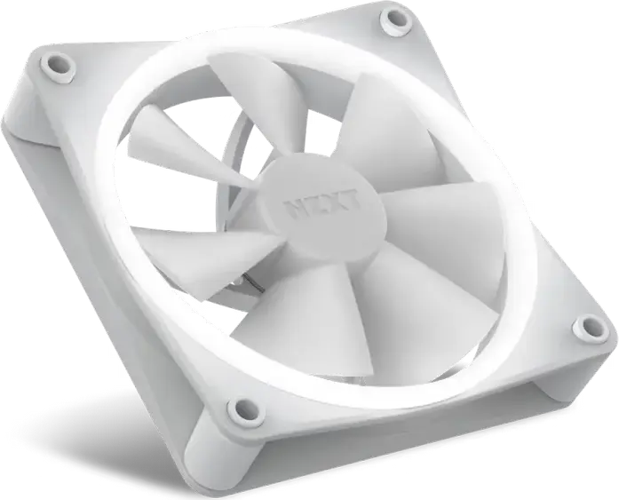 Корпусный вентилятор NZXT F120 RGB RF-C12SF-W1 Белый, 120мм PWM с гидродинамическим подшипником, 500-1800 RPM, 78.86 CFM, 4-pin RGB, антивибрационные уголки