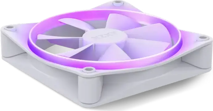 Корпусный вентилятор NZXT F120 RGB RF-C12SF-W1 Белый, 120мм PWM с гидродинамическим подшипником, 500-1800 RPM, 78.86 CFM, 4-pin RGB, антивибрационные уголки