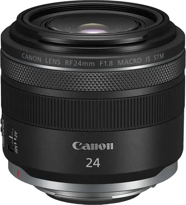 Obiectiv Canon RF 24mm f/1.8 Macro IS STM Prime pentru Full Frame, Autofocus, Stabilizare Imagine, Magnificare Maxima 0.5x, Diametru Filtru 52mm