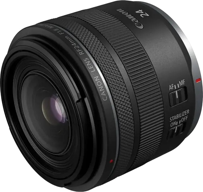 Obiectiv Canon RF 24mm f/1.8 Macro IS STM Prime pentru Full Frame, Autofocus, Stabilizare Imagine, Magnificare Maxima 0.5x, Diametru Filtru 52mm