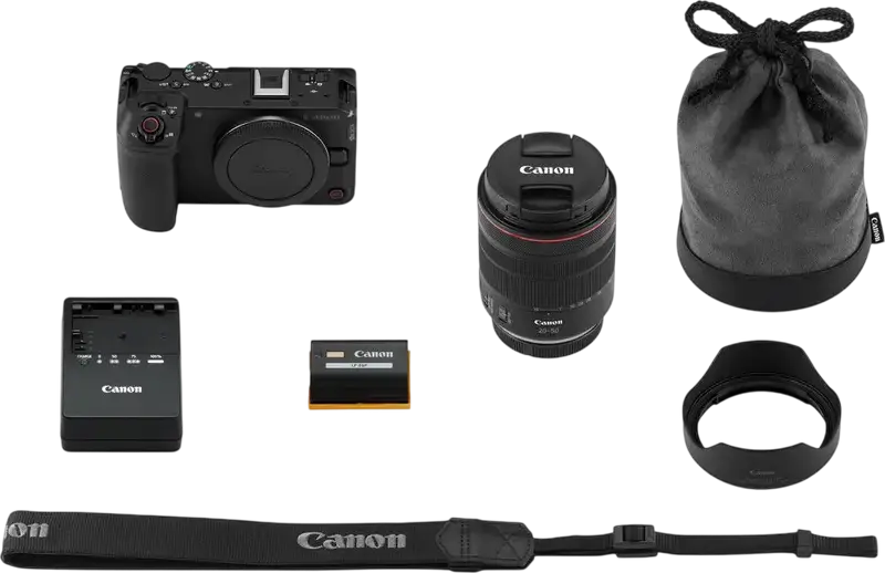 Set de 3 piese Cameră Mirrorless Canon EOS R6 V cu Obiectiv RF 20-50mm f/4 L IS USM PZ, Full Frame CMOS 32.5MP, DIGIC X, 40fps, IBIS