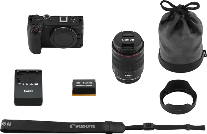 Set de 3 piese Cameră Mirrorless Canon EOS R6 V cu Obiectiv RF 20-50mm f/4 L IS USM PZ, Full Frame CMOS 32.5MP, DIGIC X, 40fps, IBIS