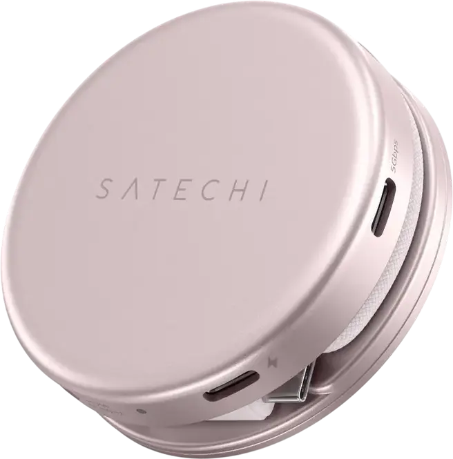 Многопортовый адаптер Satechi OntheGo 5-в-1 для MacBook Neo, алюминиевый USB-C хаб с HDMI 4K/60Гц, PD 60Вт, USB 3.2 Gen 1, SD UHS-I и магнитным креплением