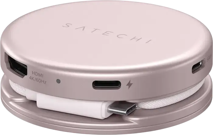 Многопортовый адаптер Satechi OntheGo 5-в-1 для MacBook Neo, алюминиевый USB-C хаб с HDMI 4K/60Гц, PD 60Вт, USB 3.2 Gen 1, SD UHS-I и магнитным креплением
