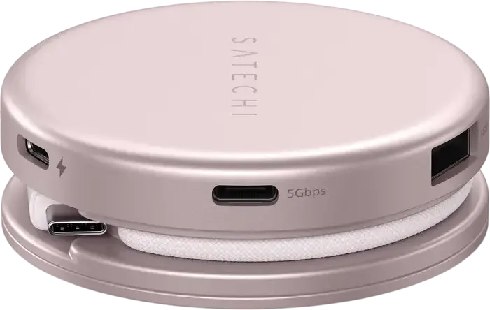 Многопортовый адаптер Satechi OntheGo 5-в-1 для MacBook Neo, алюминиевый USB-C хаб с HDMI 4K/60Гц, PD 60Вт, USB 3.2 Gen 1, SD UHS-I и магнитным креплением