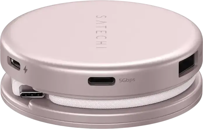 Многопортовый адаптер Satechi OntheGo 5-в-1 для MacBook Neo, алюминиевый USB-C хаб с HDMI 4K/60Гц, PD 60Вт, USB 3.2 Gen 1, SD UHS-I и магнитным креплением
