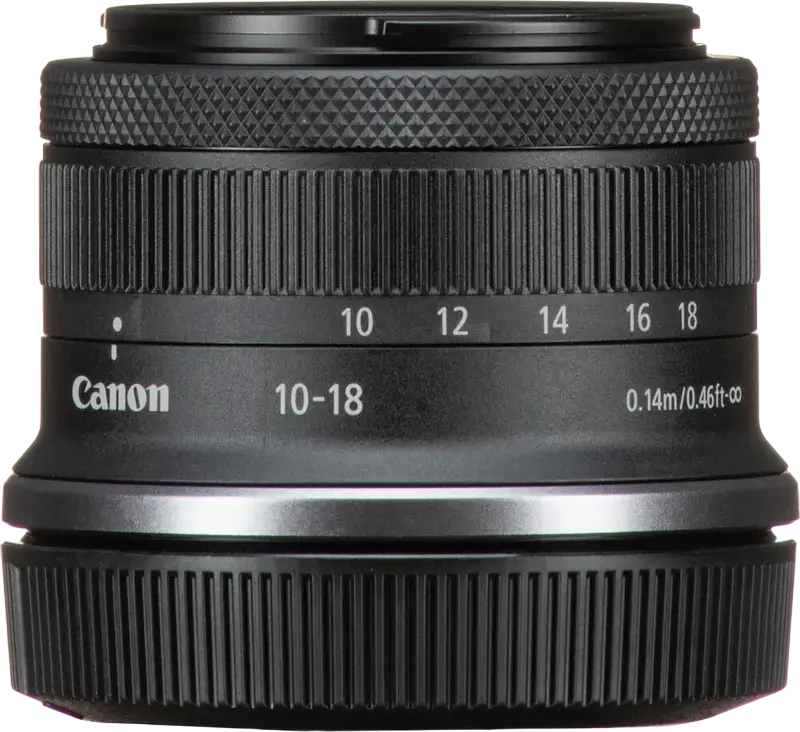 Obiectiv Zoom Ultra-Unghi Canon RF-S 10-18mm f/4.5-6.3 IS STM pentru Montura RF APS-C, Stabilizare Optica, Autofocus STM, Diametru Filtru 49mm