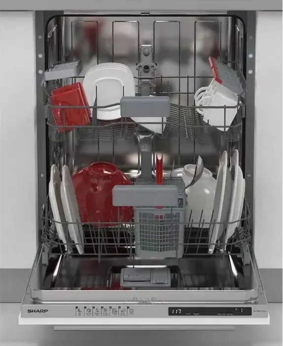 Посудомоечная машина Sharp QW-NI15I49D3X-EU Полновстраиваемая, 13 комплектов посуды, 6 программ, Hygiene 70C, Super Active Drying, класс D, 49 дБ
