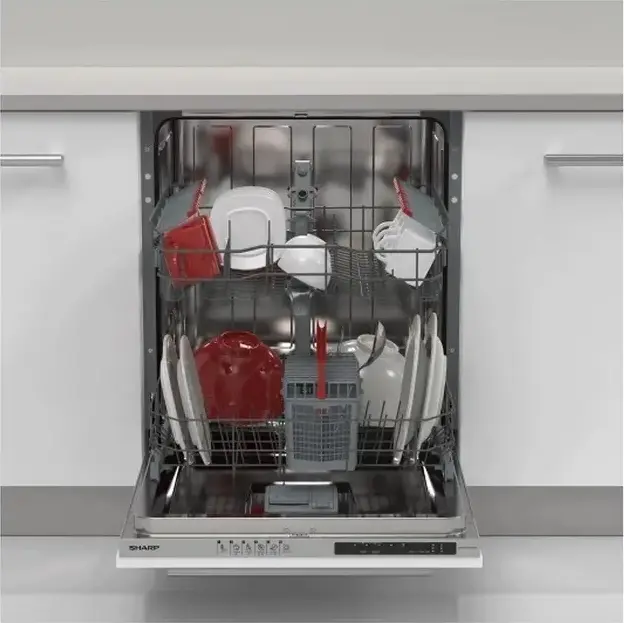 Посудомоечная машина Sharp QW-NI15I49D3X-EU Полновстраиваемая, 13 комплектов посуды, 6 программ, Hygiene 70C, Super Active Drying, класс D, 49 дБ