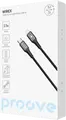 Кабель Proove WireX USB-C - Lightning, быстрая зарядка 27Вт, 3А, нейлоновая оплетка, алюминиевый сплав, 1м, черный