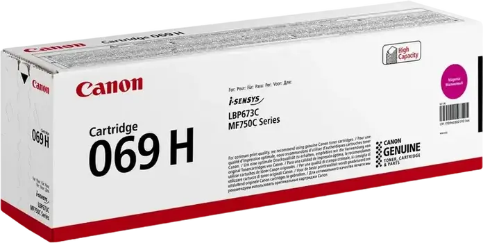 Genuine Canon CRG-069H High Capacity Laser Toner Cartridge, Magenta, 5500 Page Yield, for i-SENSYS LBP673Cdw, LBP673dw, MF752Cdw, MF754Cdw, MF750C