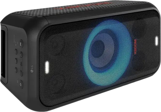 LG XBOOM XL5T Portable Bluetooth Party Speaker, 200W RMS, 2.1 CH, 6.5-inch Woofer, IPX4 Water Resistant, 12h Battery, Mic & Guitar Inputs, Black
