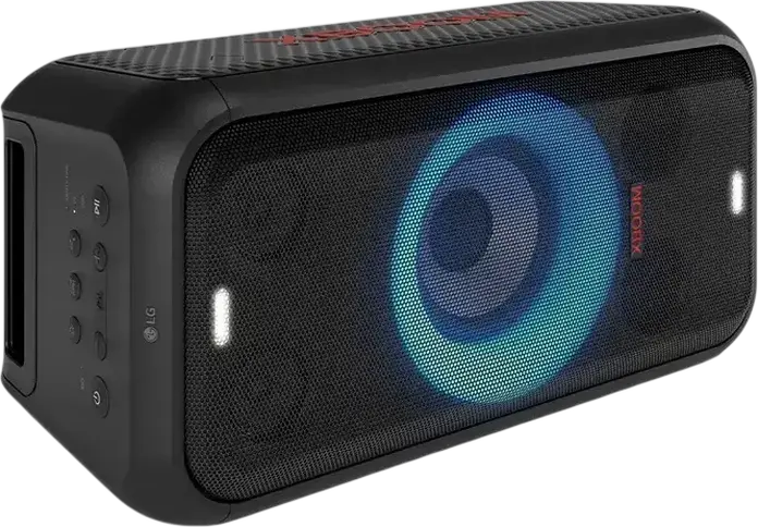Box Parti Bluetooth Portabil LG XBOOM XL5T, 200W RMS, 2.1 CH, Woofer de 6.5 inch, Rezistenta la apa IPX4, Baterie 12h, Intrare Microfon si Chitara, Negru