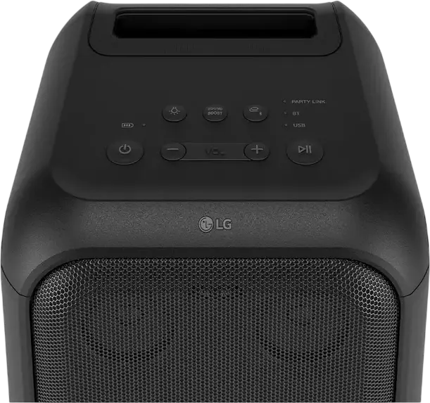 LG XBOOM XL5T Portable Bluetooth Party Speaker, 200W RMS, 2.1 CH, 6.5-inch Woofer, IPX4 Water Resistant, 12h Battery, Mic & Guitar Inputs, Black