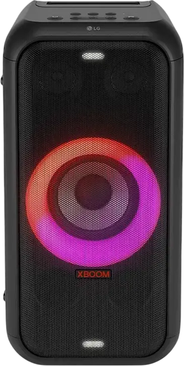 LG XBOOM XL5T Portable Bluetooth Party Speaker, 200W RMS, 2.1 CH, 6.5-inch Woofer, IPX4 Water Resistant, 12h Battery, Mic & Guitar Inputs, Black