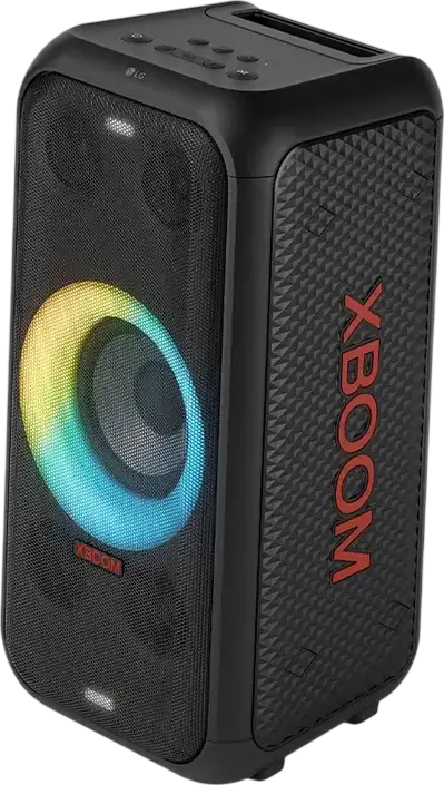 LG XBOOM XL5T Portable Bluetooth Party Speaker, 200W RMS, 2.1 CH, 6.5-inch Woofer, IPX4 Water Resistant, 12h Battery, Mic & Guitar Inputs, Black