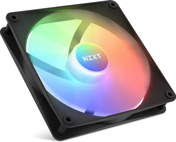 NZXT F140 RGB Core 140mm PWM Case Fan, Black, Fluid Dynamic Bearing, 500-1500 RPM, 90.79 CFM, Addressable RGB ARGB, NZXT CAM Compatible