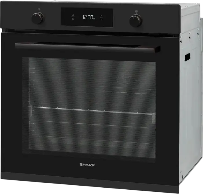 Sharp K-70P19BNH-EU Built-in Multifunction Electric Oven, 78L Cavity, 9 Functions, Class A, Matte Black, LED Timer, Soft-closing Door