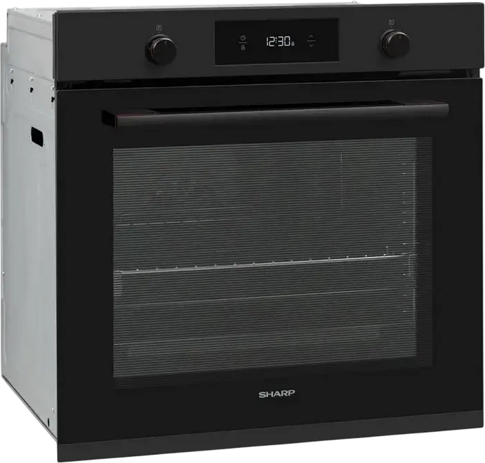 Sharp K-70P19BNH-EU Built-in Multifunction Electric Oven, 78L Cavity, 9 Functions, Class A, Matte Black, LED Timer, Soft-closing Door