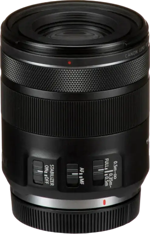 Объектив Canon RF 85mm f/2 Macro IS STM Prime для полнокадровых камер, оптическая стабилизация, увеличение 0.5x, фильтр 67мм, черный