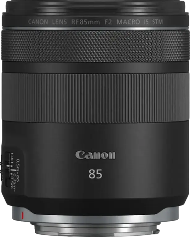 Объектив Canon RF 85mm f/2 Macro IS STM Prime для полнокадровых камер, оптическая стабилизация, увеличение 0.5x, фильтр 67мм, черный