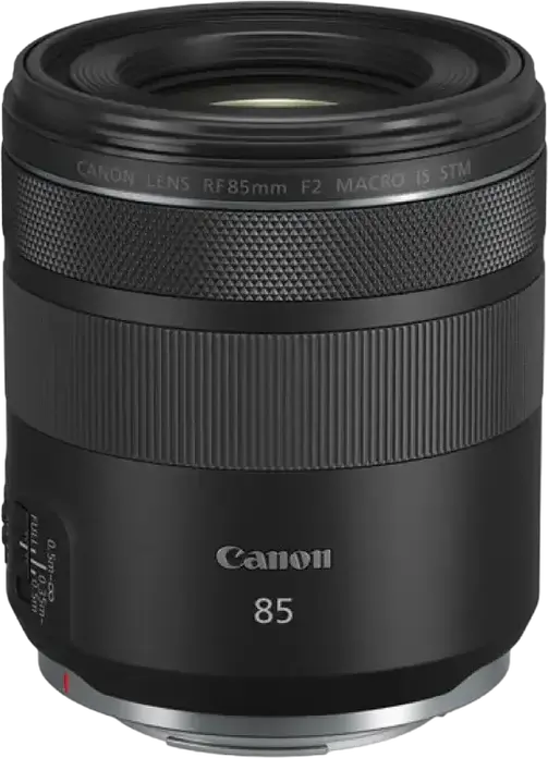 Объектив Canon RF 85mm f/2 Macro IS STM Prime для полнокадровых камер, оптическая стабилизация, увеличение 0.5x, фильтр 67мм, черный