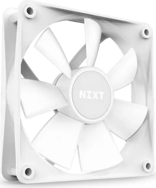 NZXT F140 RGB Core 140mm PWM Case Fan, White, Fluid Dynamic Bearing, 500-1500 RPM, 90.79 CFM, Addressable RGB ARGB, NZXT CAM Compatible