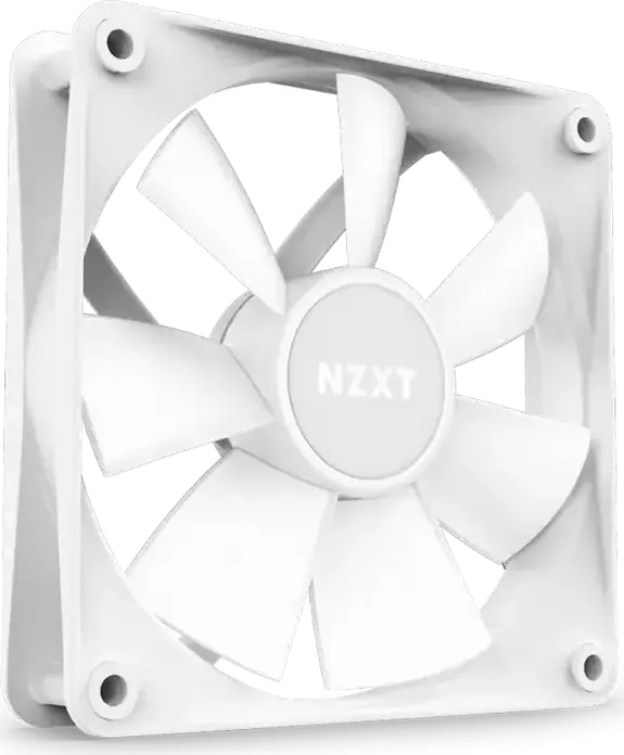 NZXT F140 RGB Core 140mm PWM Case Fan, White, Fluid Dynamic Bearing, 500-1500 RPM, 90.79 CFM, Addressable RGB ARGB, NZXT CAM Compatible