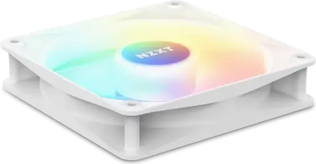 NZXT F140 RGB Core 140mm PWM Case Fan, White, Fluid Dynamic Bearing, 500-1500 RPM, 90.79 CFM, Addressable RGB ARGB, NZXT CAM Compatible