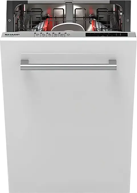 Sharp QW-NS15I49E0X-EU Built-in Narrow Dishwasher, 10 Place Settings, 6 Programs, Energy Class E, Silver, 45x82x55 cm