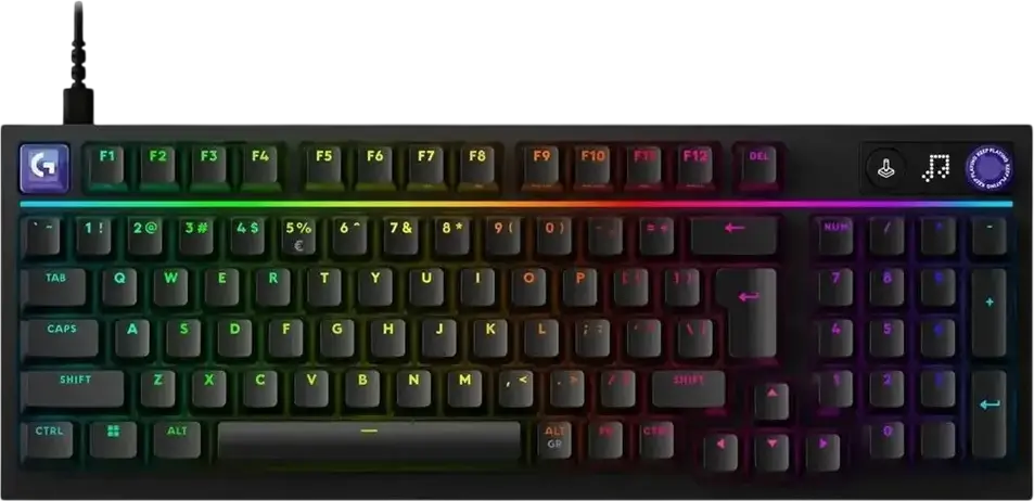 Logitech G316 X 98 Wired Mechanical Gaming Keyboard, 98% Compact Layout with Numpad, Hot-swappable Tactile Switches, 8000Hz Polling Rate, RGB, LED Display