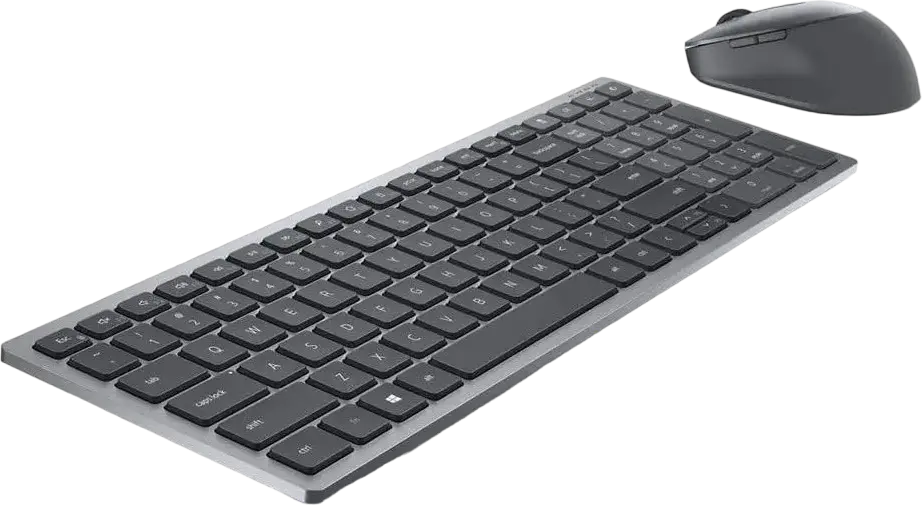Dell Pro Plus Wireless Keyboard and Mouse Combo KM7120W Set of 2, Bluetooth 5.0 & 2.4 GHz, Multi-device Connectivity for 3 Devices, Grey