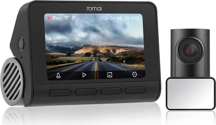Set de 2 camere auto 70Mai A800S, Camera Față 4K Ultra HD și Camera Spate Full HD, Senzor Sony IMX415, GPS, Wi-Fi, ADAS, Vedere Nocturnă, Negru