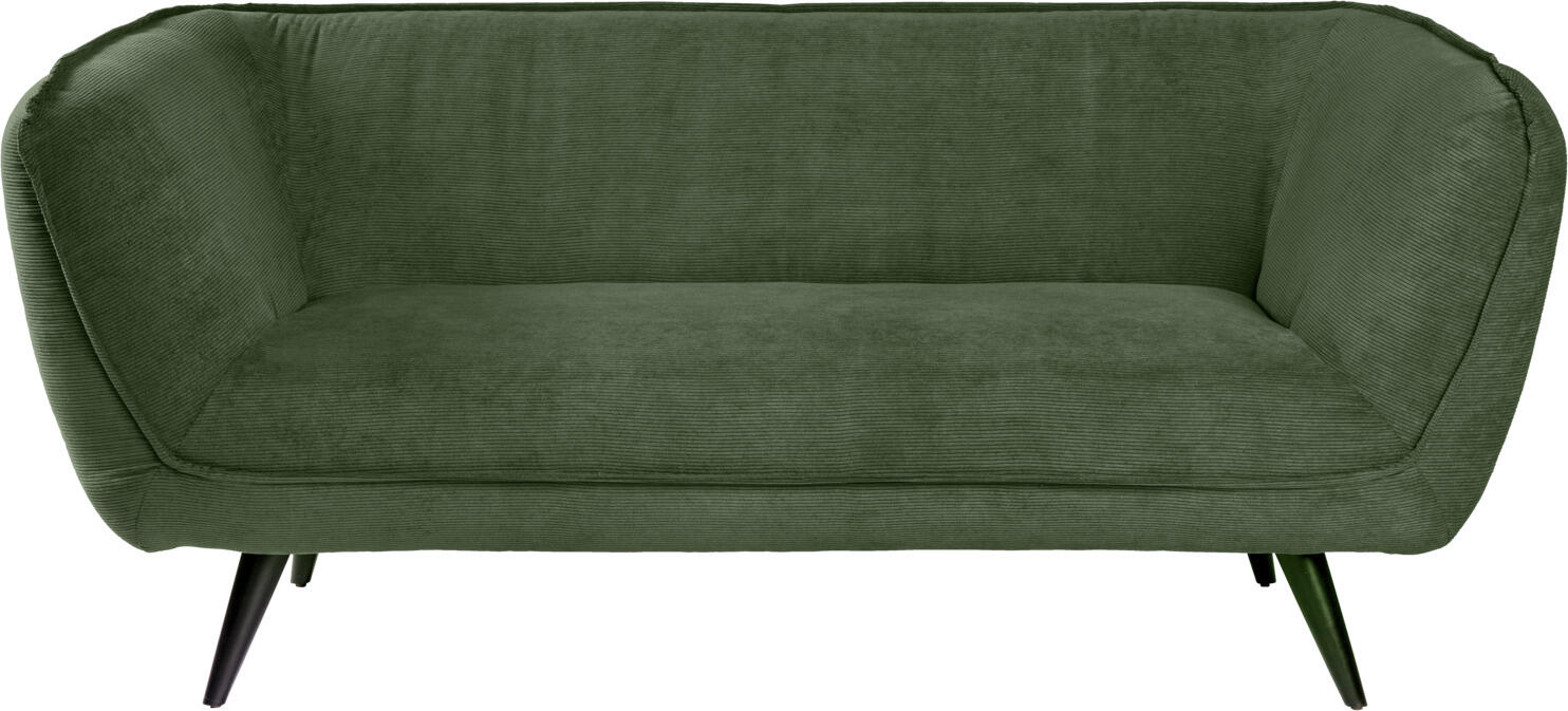 Canapea VEGA Kelso cu 3 locuri, Material Velur Cordon Green, Picioare din lemn de fag natural, Ignifugă, 183x88x76 cm, pentru Lobby