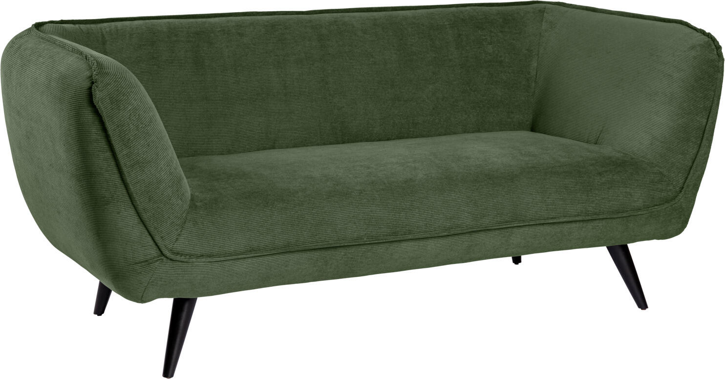 Canapea VEGA Kelso cu 3 locuri, Material Velur Cordon Green, Picioare din lemn de fag natural, Ignifugă, 183x88x76 cm, pentru Lobby
