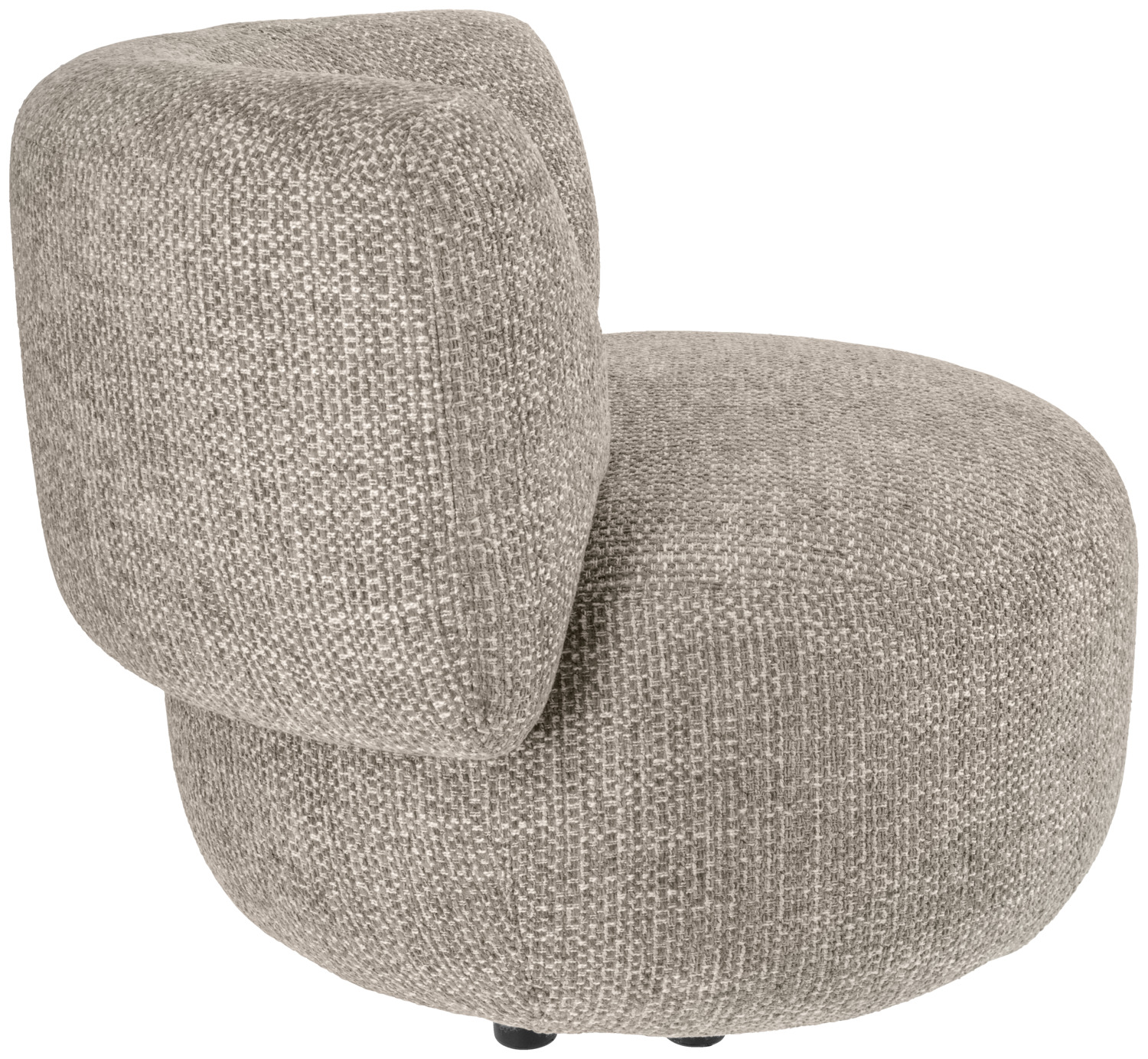 Fotoliu Lounge Vega Tesilo, Forma Organica Curvata, Material Chenille Taupe de Inalta Calitate, Ignifug, 90x86x75 cm, Suporta pana la 160 kg