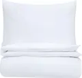 Set de lenjerie de pat ERWIN M. LUSINI Solutions GmbH Scalea din 2 piese, Satin Fin 100% Bumbac 300 TC, Alb, Husa Pota 140x200 cm si Fata Perna 70x90 cm