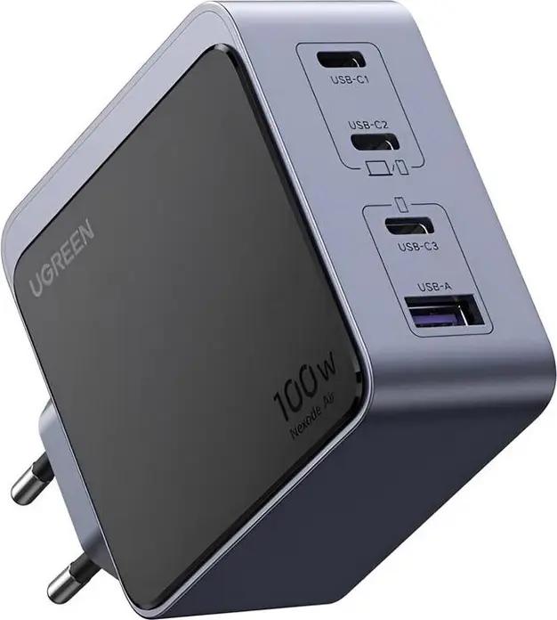 UGREEN Nexode S 100W GaN Charger X565, 4 Ports (3x USB-C, 1x USB-A), PD 3.0 QC 4.0+, Thermal Guard 2.0, EU Plug, Black