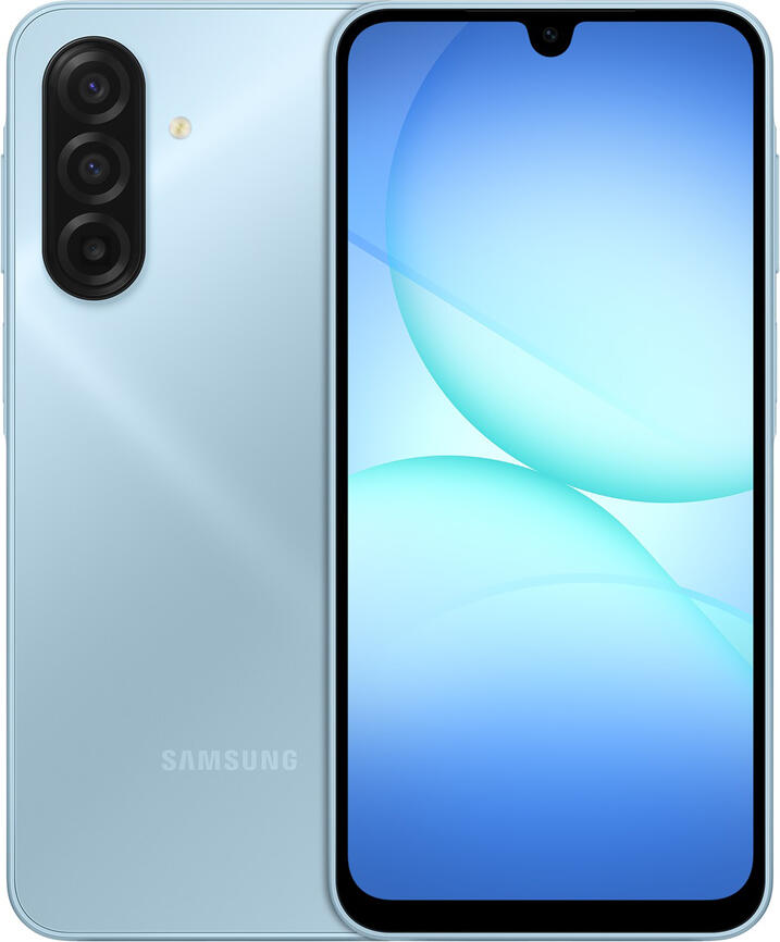 Smartphone Samsung Galaxy A17, Albastru, Ecran Super AMOLED 6.7 inch 90Hz, Procesor Mediatek Helio G99 Octa-Core, 8GB RAM, 256GB Stocare, Cameră Triplă 50MP, Baterie 5000mAh, Android 15, IP54