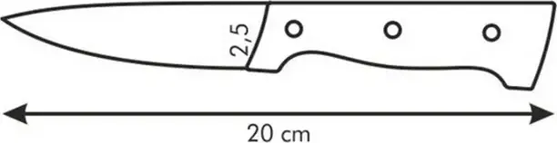 Универсальный нож Tescoma Home Profi 880503, лезвие из нержавеющей стали 9 см, эргономичная пластиковая ручка с тремя заклепками, 1 штука