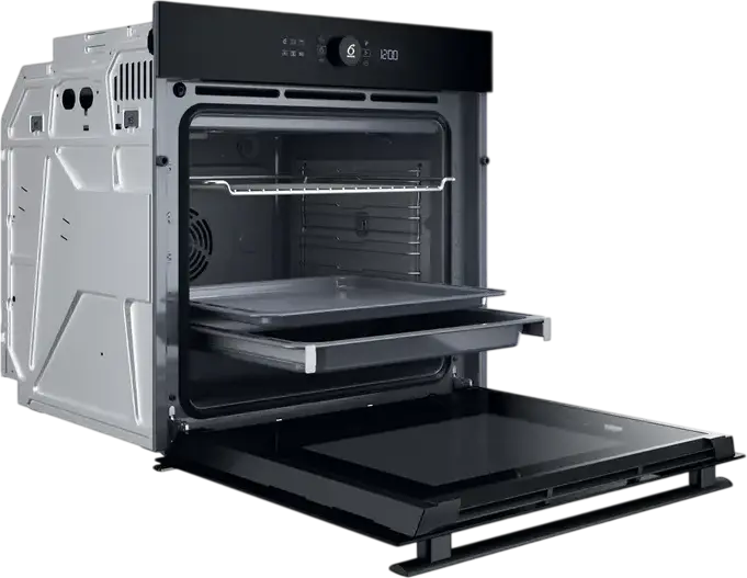 Встраиваемый электрический духовой шкаф Whirlpool WOI4S8CM1SBA, 73 л, класс A+, 6th Sense, Steam+, AirFry, каталитическая очистка, черный, набор с Doc-station