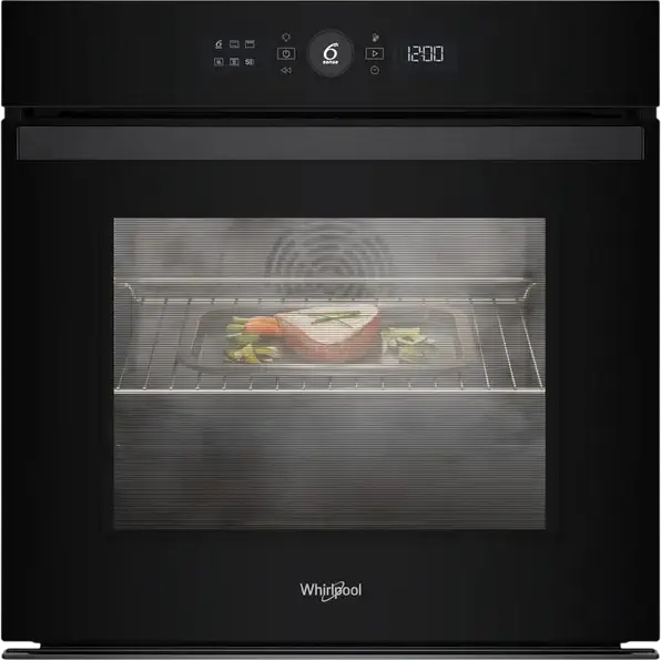 Встраиваемый электрический духовой шкаф Whirlpool WOI4S8CM1SBA, 73 л, класс A+, 6th Sense, Steam+, AirFry, каталитическая очистка, черный, набор с Doc-station