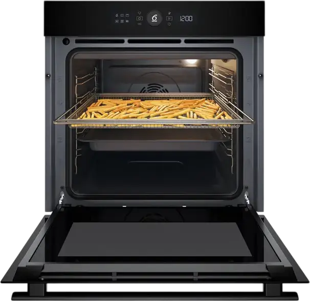 Встраиваемый электрический духовой шкаф Whirlpool WOI4S8CM1SBA, 73 л, класс A+, 6th Sense, Steam+, AirFry, каталитическая очистка, черный, набор с Doc-station