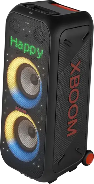 Sistem Audio Portabil LG XBOOM XL9T, Box Party 1000W RMS, 2.2 CH, Dual Woofere 8 inch, Iluminare RGB Pixel LED, Rezistenta la apa IPX4, Negru