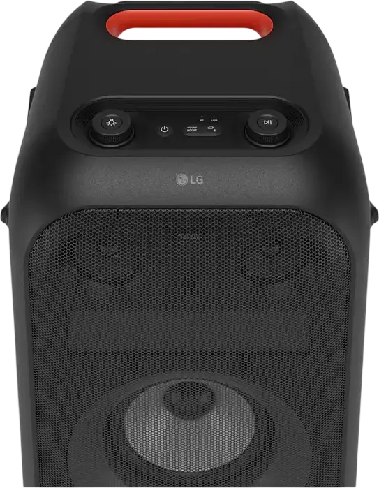 Sistem Audio Portabil LG XBOOM XL9T, Box Party 1000W RMS, 2.2 CH, Dual Woofere 8 inch, Iluminare RGB Pixel LED, Rezistenta la apa IPX4, Negru