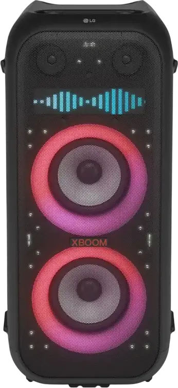 Sistem Audio Portabil LG XBOOM XL9T, Box Party 1000W RMS, 2.2 CH, Dual Woofere 8 inch, Iluminare RGB Pixel LED, Rezistenta la apa IPX4, Negru