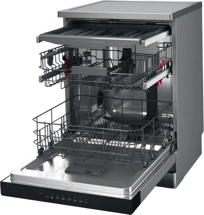 Whirlpool WH4FFA14BN6X Freestanding Dishwasher, 14 Place Settings, Energy Class A, 6th Sense Technology, NaturalDry, 8 Programs, Grey Inox, 60cm