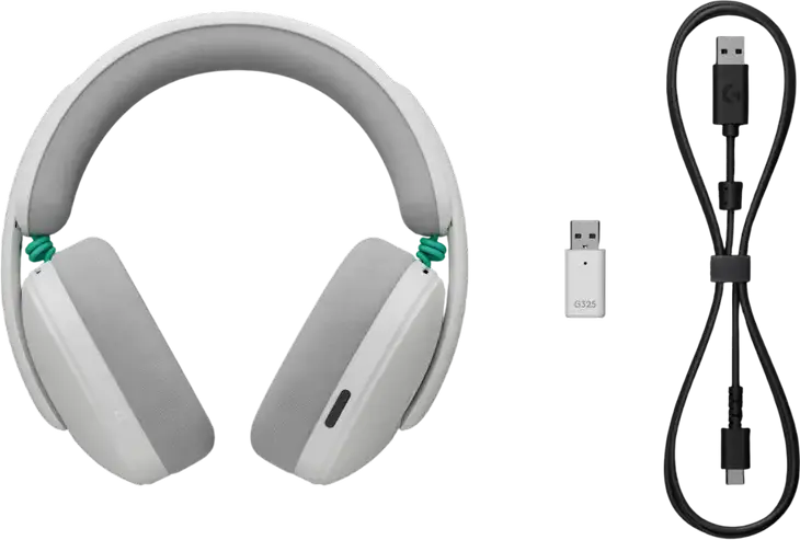 Logitech G325 Lightspeed Wireless Gaming Headset, White, 32mm Drivers, 24-bit Audio, Dual Beamforming AI Noise Reducing Mic, 24h Battery, PC Mac PS Switch